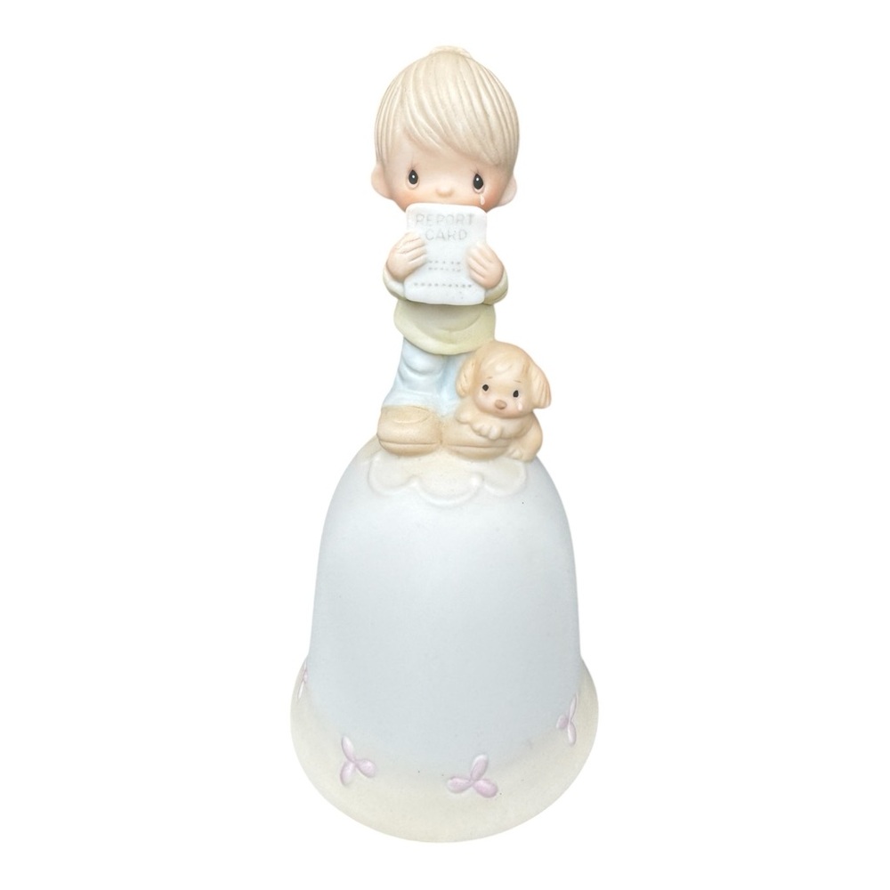 Precious Moments, E-5211 'God Understands' Issued 1980, Retired 1984 Boy w Bell